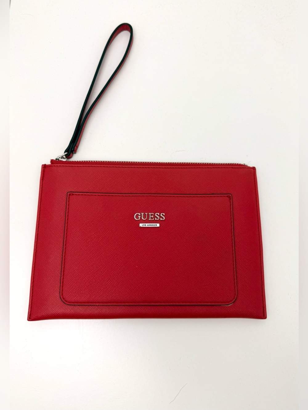 GUESS Red Leatherette Wristlet Pouch